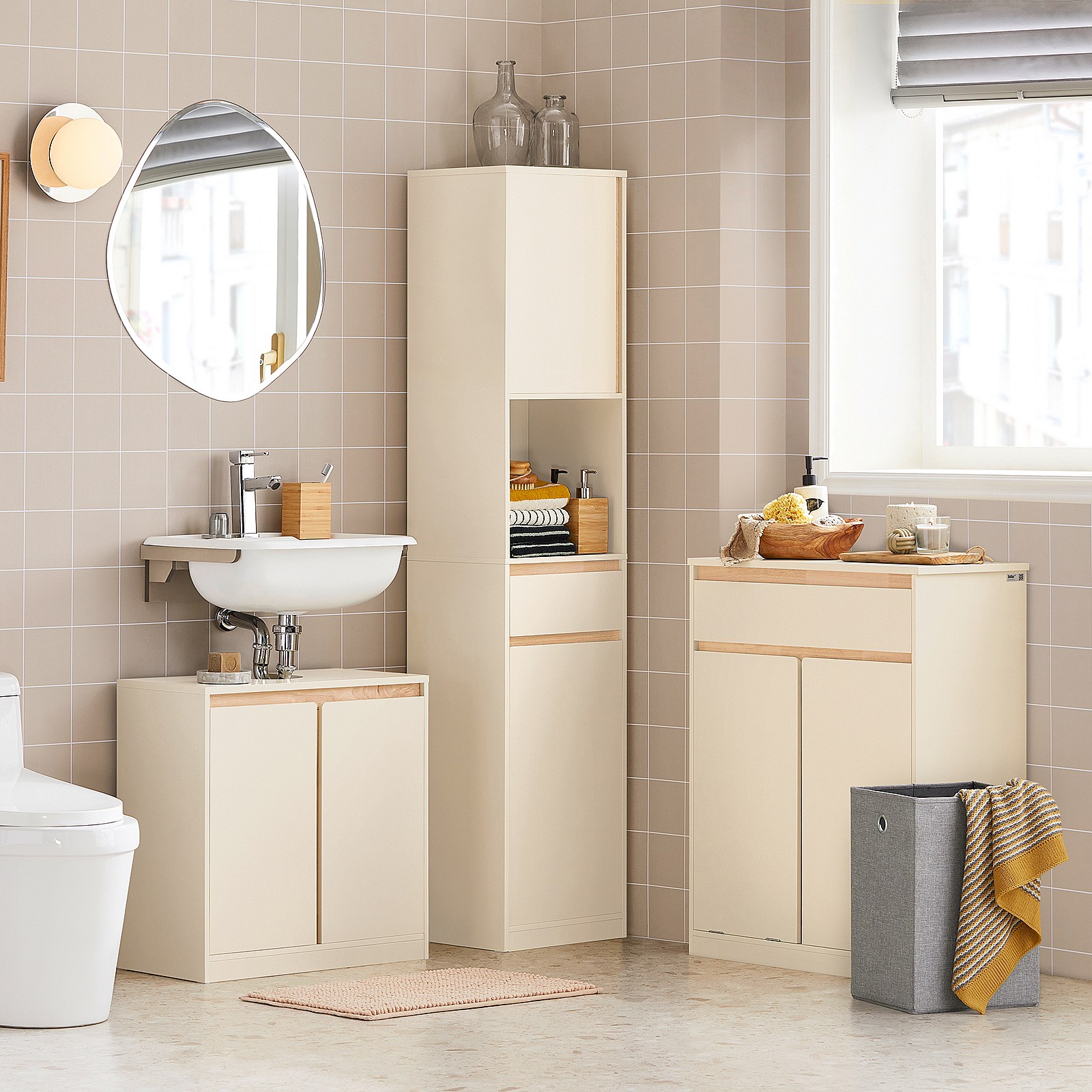 Mobile Alto Bagno 6 Ripiani 180x30x30cm - Bianco | Salvaspazio Con Ante - Foto 14