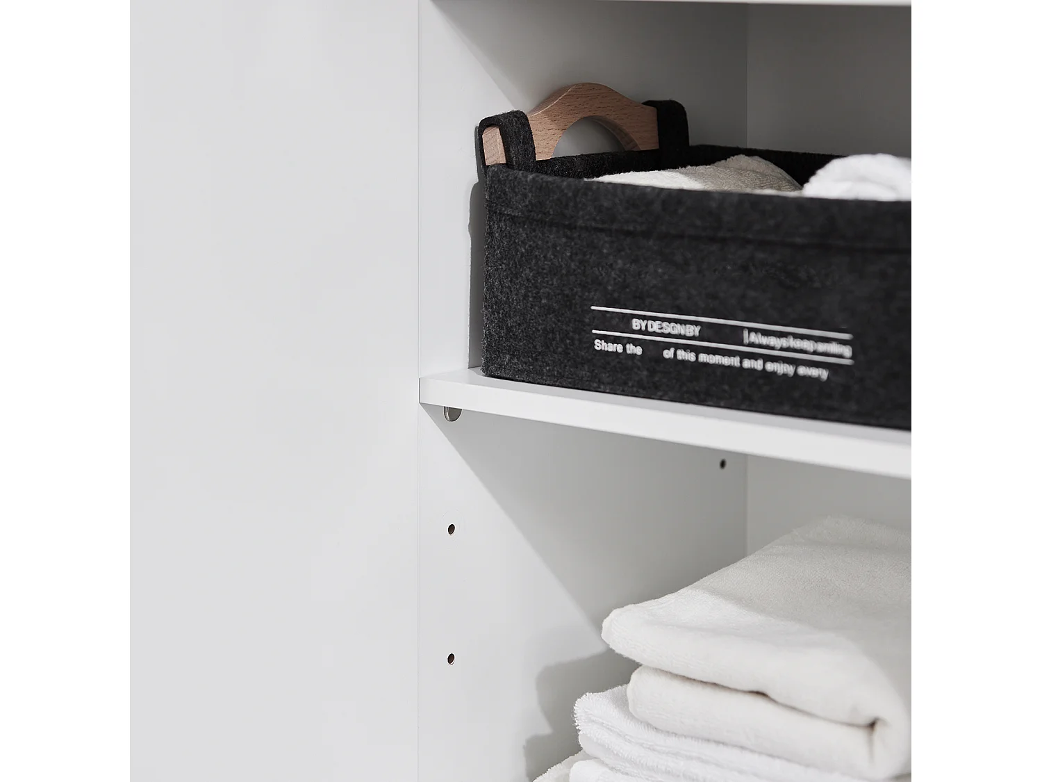 Meuble Colonne De Salle De Bain Avec 6 Compartiments De Rangement, BZr91-w