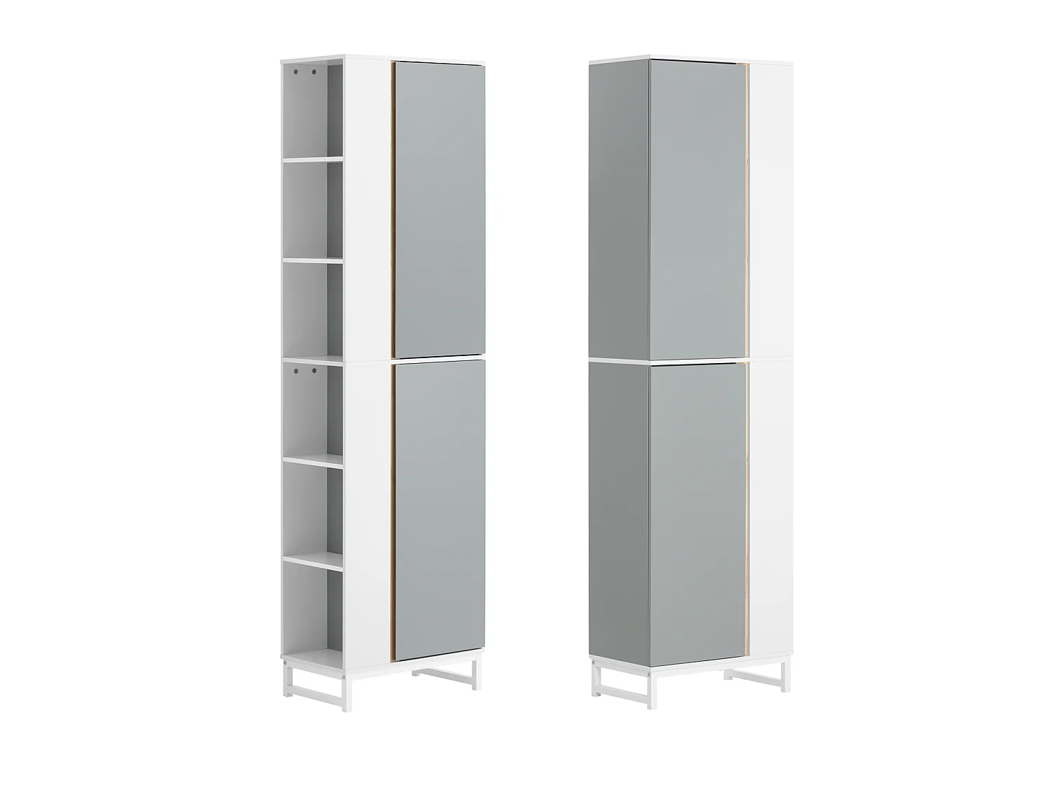 Hochschrank BZR76-HG 50 x 181 x 30 cm Hellgrau