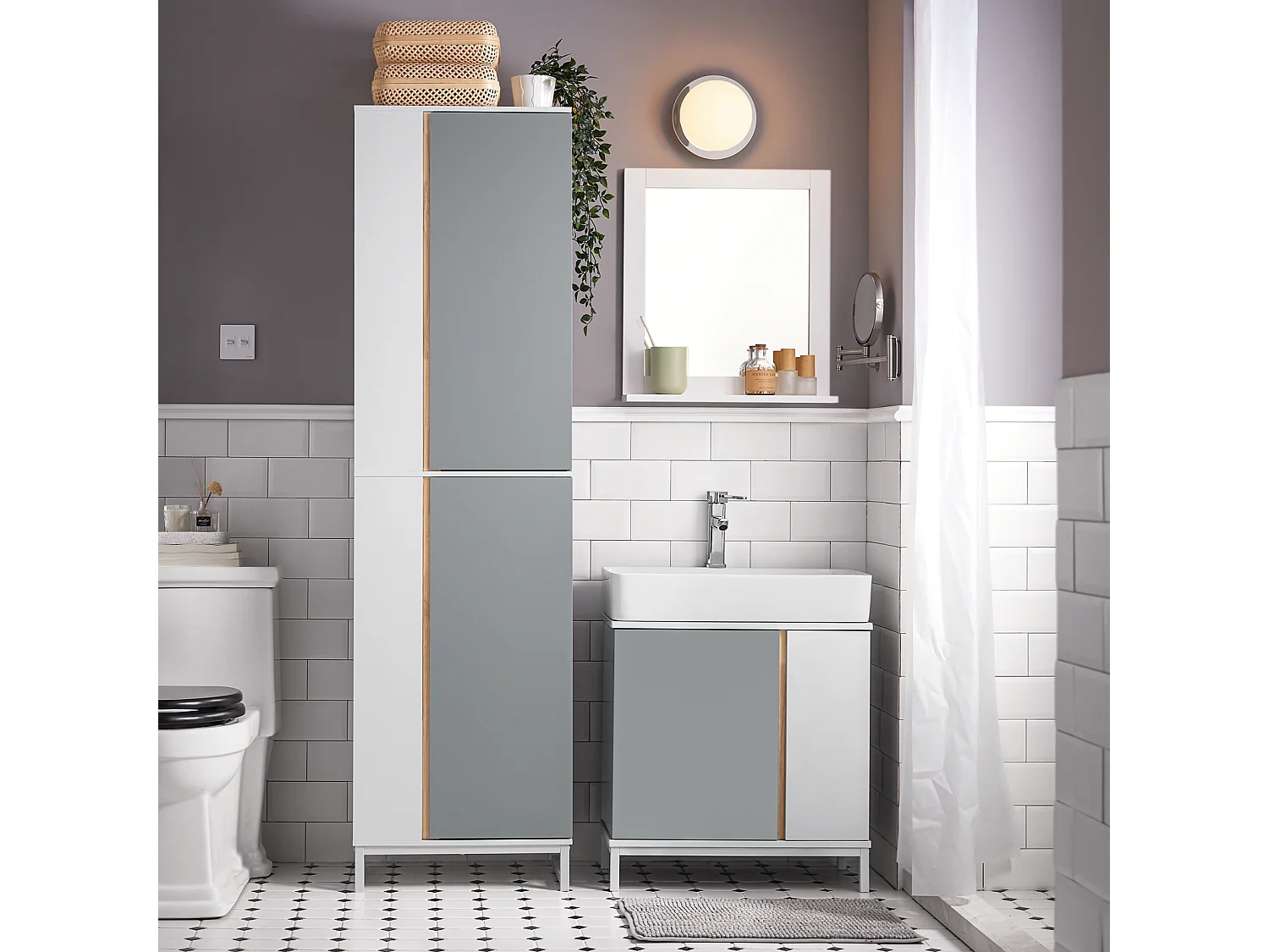 Meuble Colonne De Salle De Bain Placard Armoire Toilette Haute Etagères De Rangement, BZr76-hg