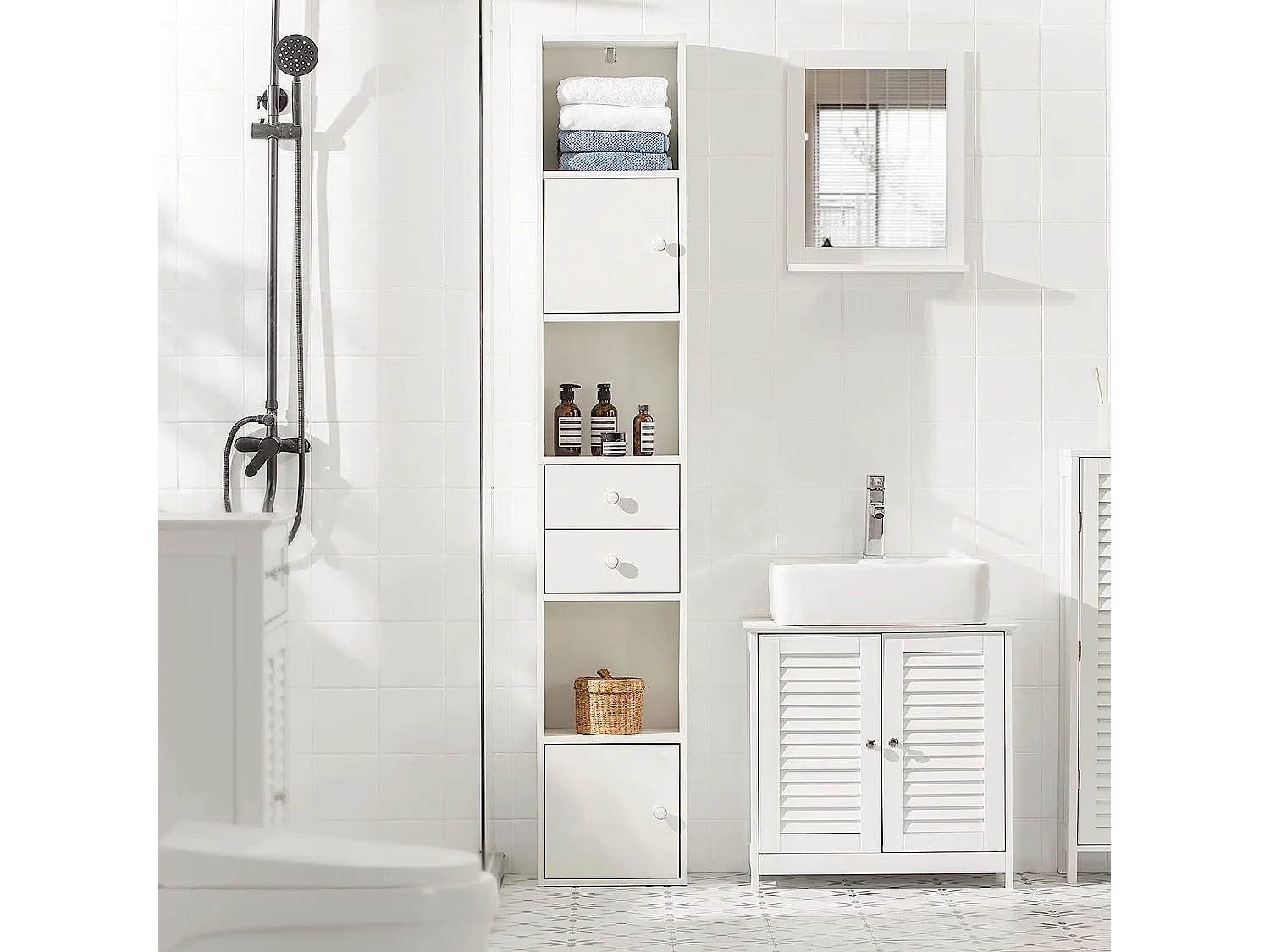 Hochschrank STR10-W 33 x 188 x 24 cm Weiß