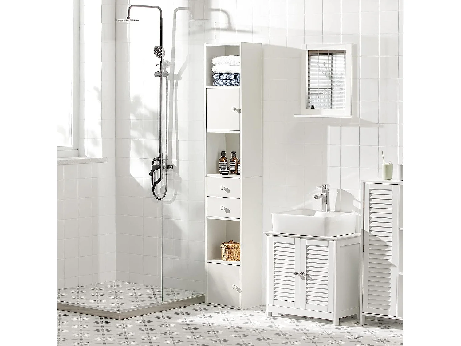 Hochschrank STR10-W 33 x 188 x 24 cm Weiß