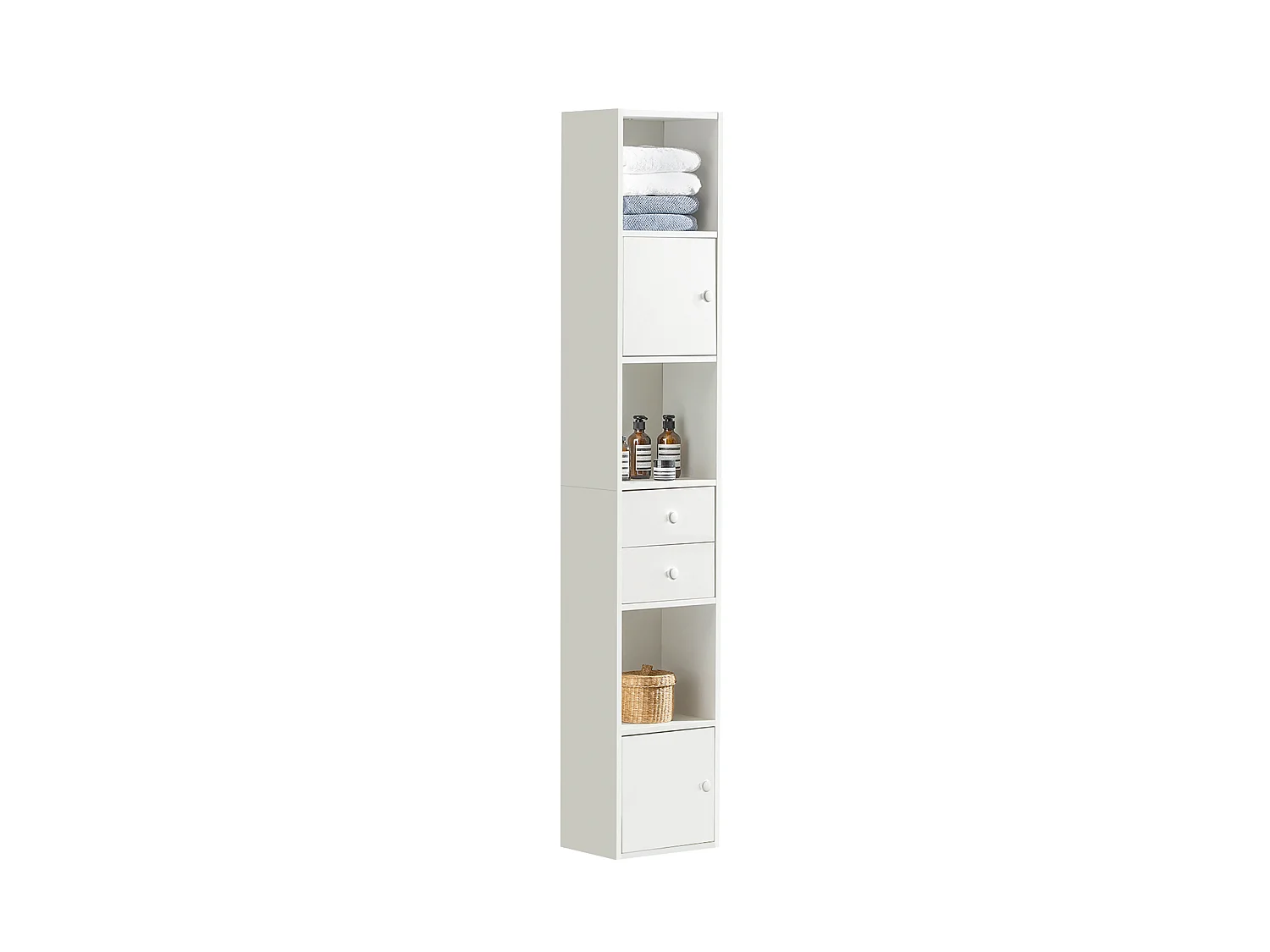SoBuy STR10-W Boekenkast Vrijstaande plank Opbergplank Kast Kolom Archiefkast Hoge kast