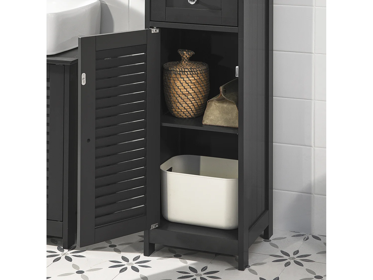 Meuble Rangement Salle De Bain Armoire Haute Meuble Colonne Placard De Rangement, Frg236-dg