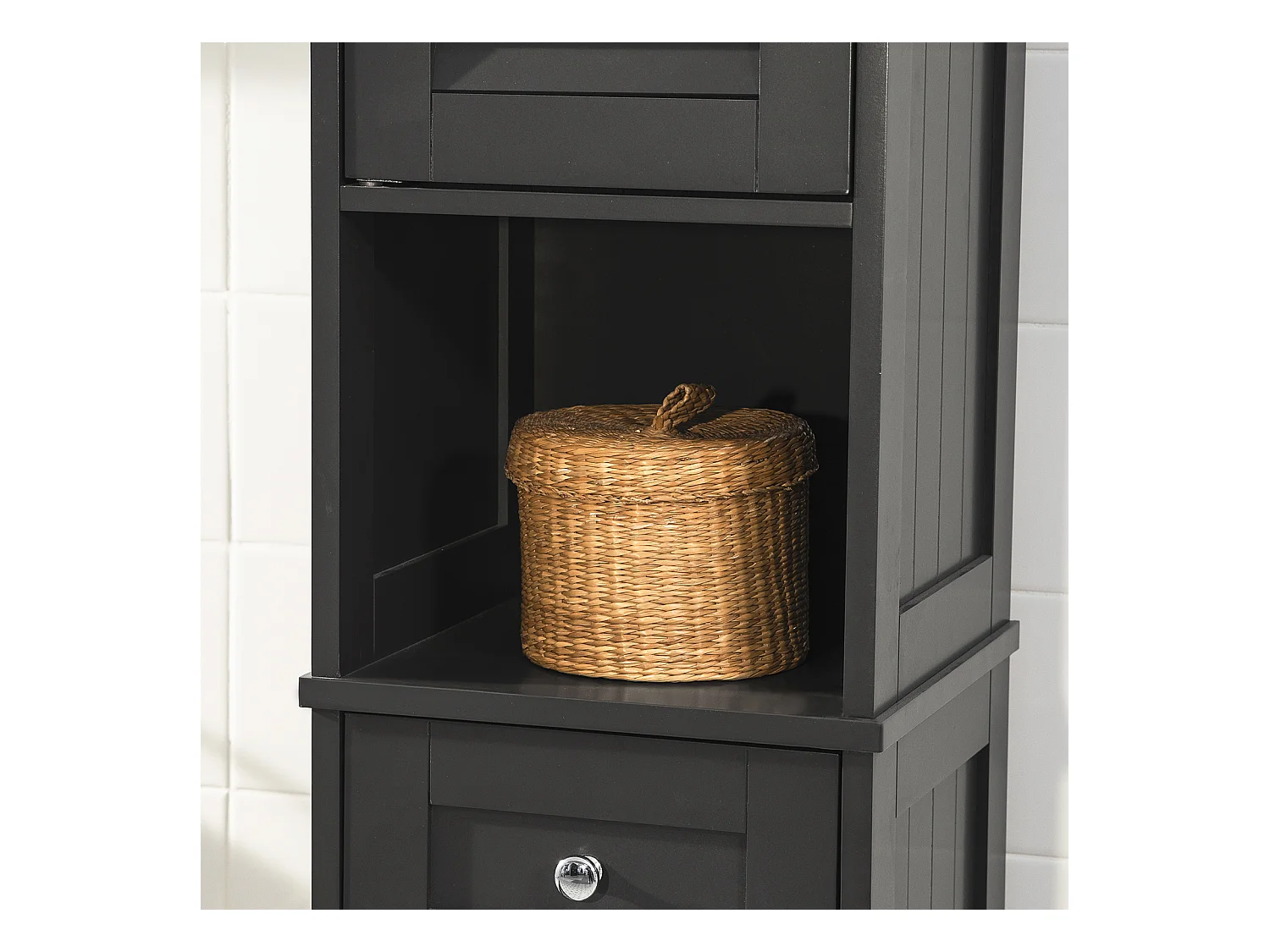 Meuble Rangement Salle De Bain Armoire Haute Meuble Colonne Placard De Rangement, Frg236-dg