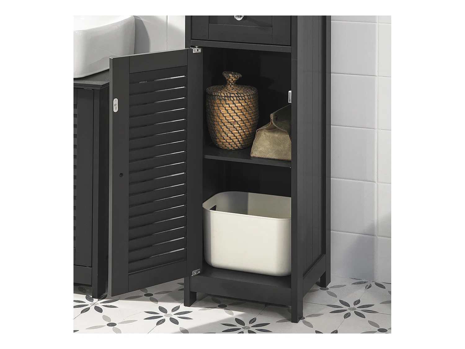 Meuble Rangement Salle De Bain Armoire Haute Meuble Colonne Placard De Rangement, Frg236-dg