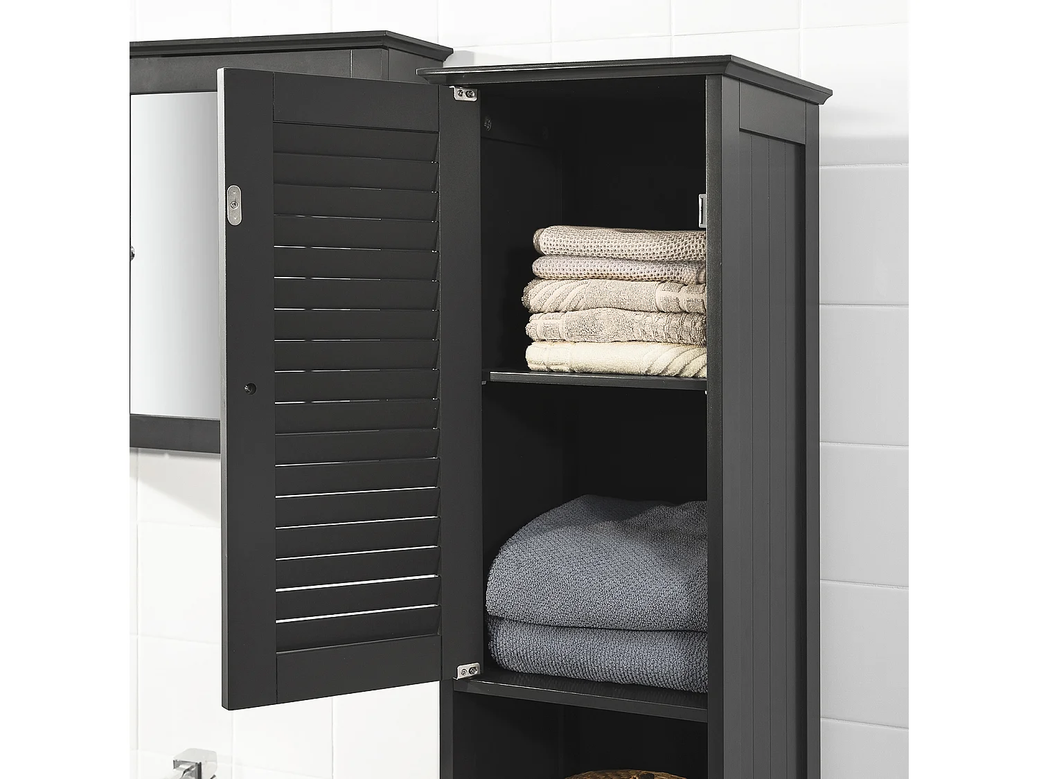 Meuble Rangement Salle De Bain Armoire Haute Meuble Colonne Placard De Rangement, Frg236-dg