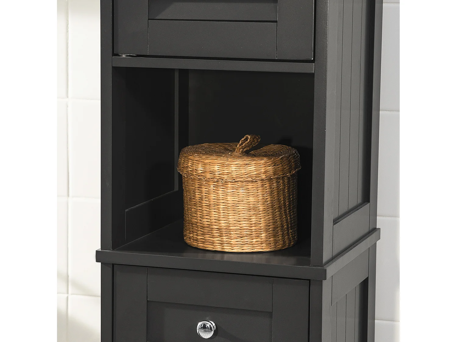 Meuble Rangement Salle De Bain Armoire Haute Meuble Colonne Placard De Rangement, Frg236-dg