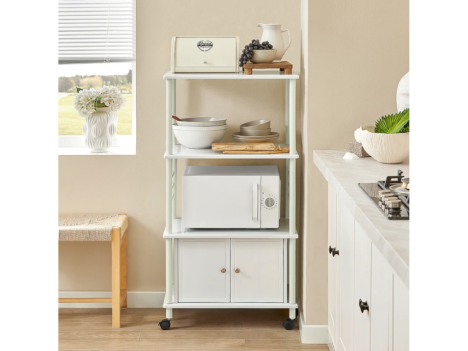 Mikrowellenschrank FRG12-W 60 x 114 x 40 cm Weiß