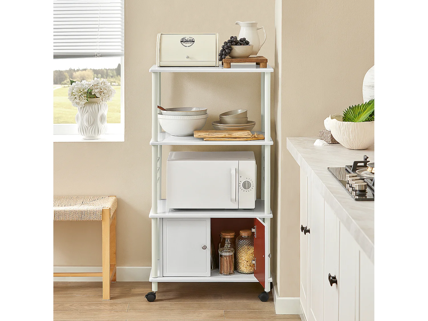 Mikrowellenschrank FRG12-W 60 x 114 x 40 cm Weiß