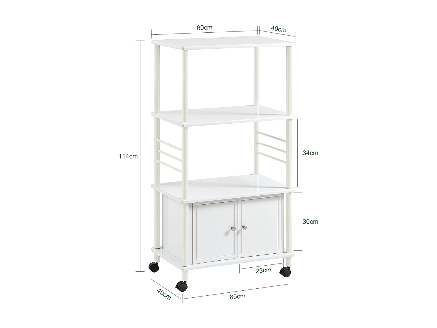 Mikrowellenschrank FRG12-W 60 x 114 x 40 cm Weiß