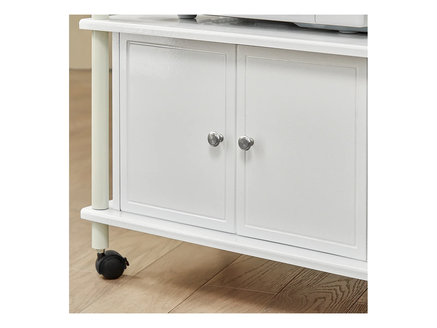 Meuble rangement cuisine roulant en bois, Chariot de cuisine de service micro-ondes -Blanc SoBuy FRG12-W