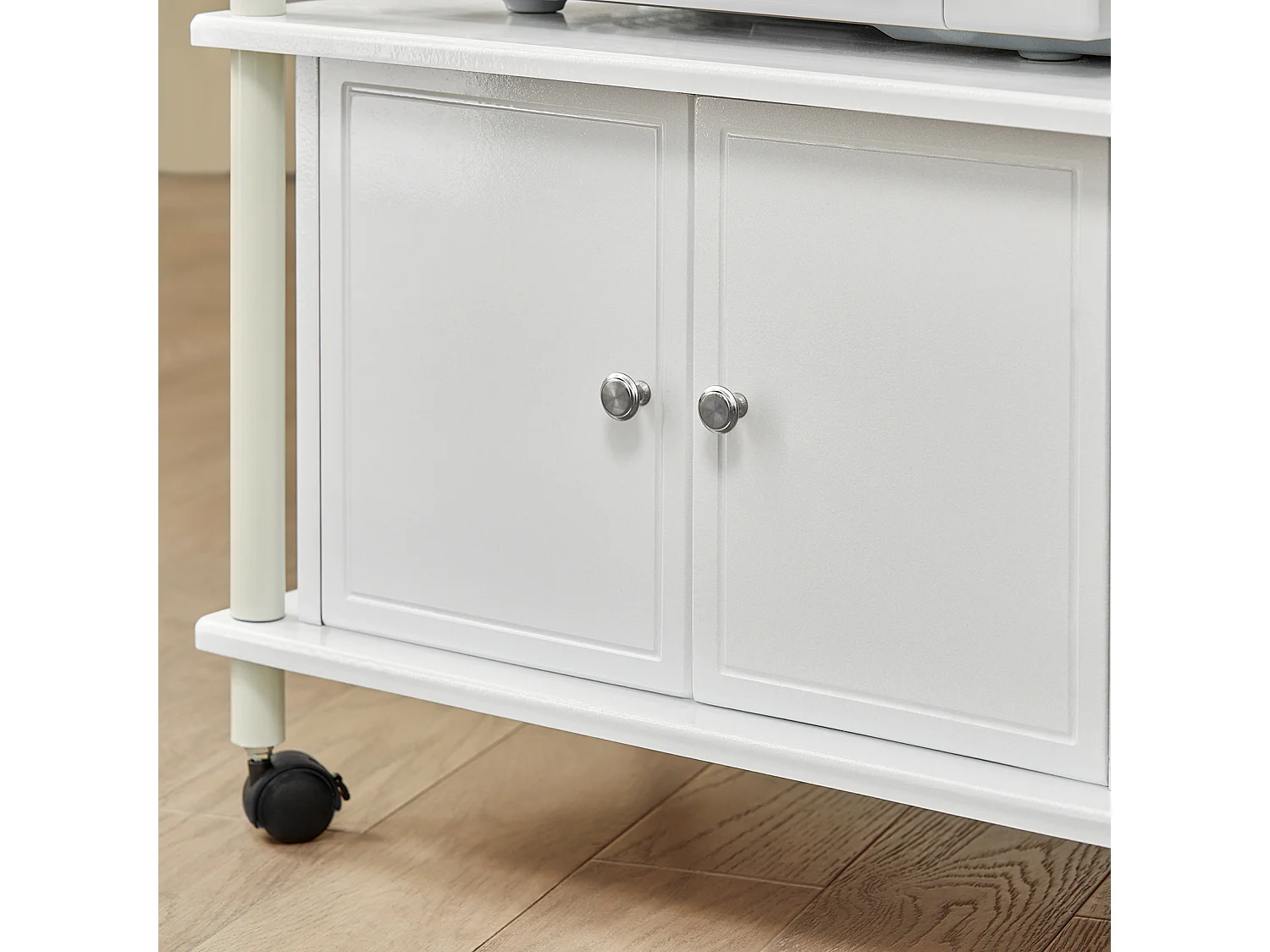 Meuble rangement cuisine roulant en bois, Chariot de cuisine de service micro-ondes -Blanc SoBuy FRG12-W