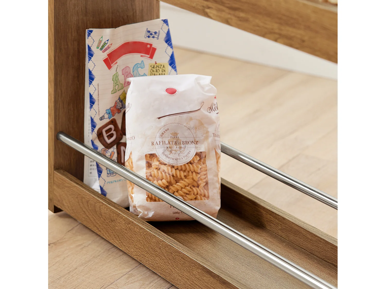 SoBuy Étagère de Niche à roulettes en Bois Meuble de Rangement Cuisine Salle de Bain Chariot Placard Alcôve Chariot de Service - 4 Étages NSR01-PF