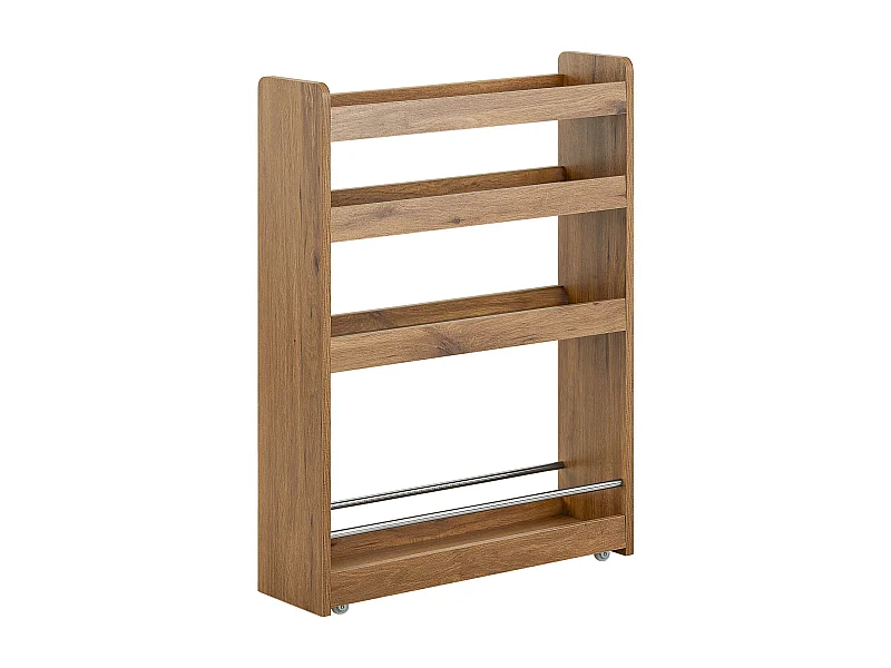 SoBuy Étagère de Niche à roulettes en Bois Meuble de Rangement Cuisine Salle de Bain Chariot Placard Alcôve Chariot de Service - 4 Étages NSR01-PF