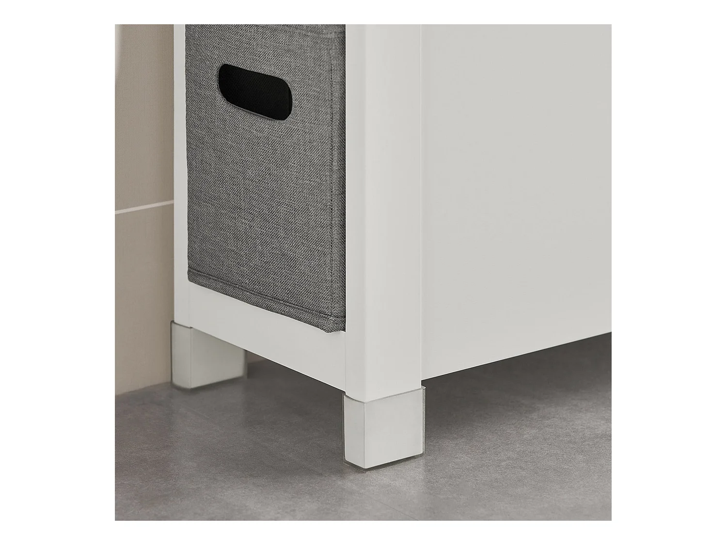 Meuble de Rangement Salle de Bain Étroit, Support Papier Toilette avec 2 Paniers Amovibles, BZR83-W