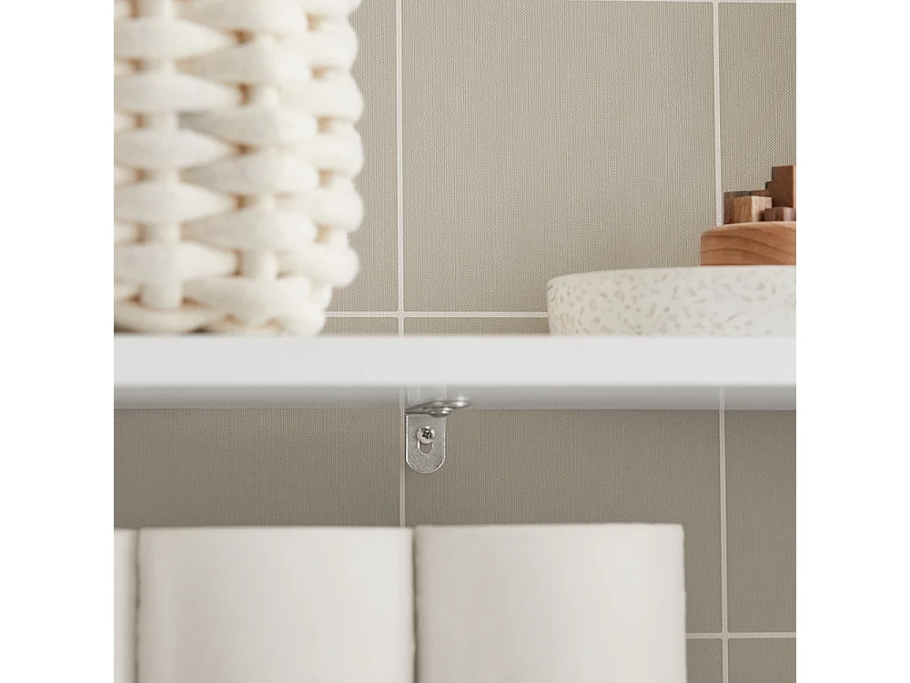 Meuble de Rangement Salle de Bain Étroit, Support Papier Toilette avec 2 Paniers Amovibles, BZR83-W