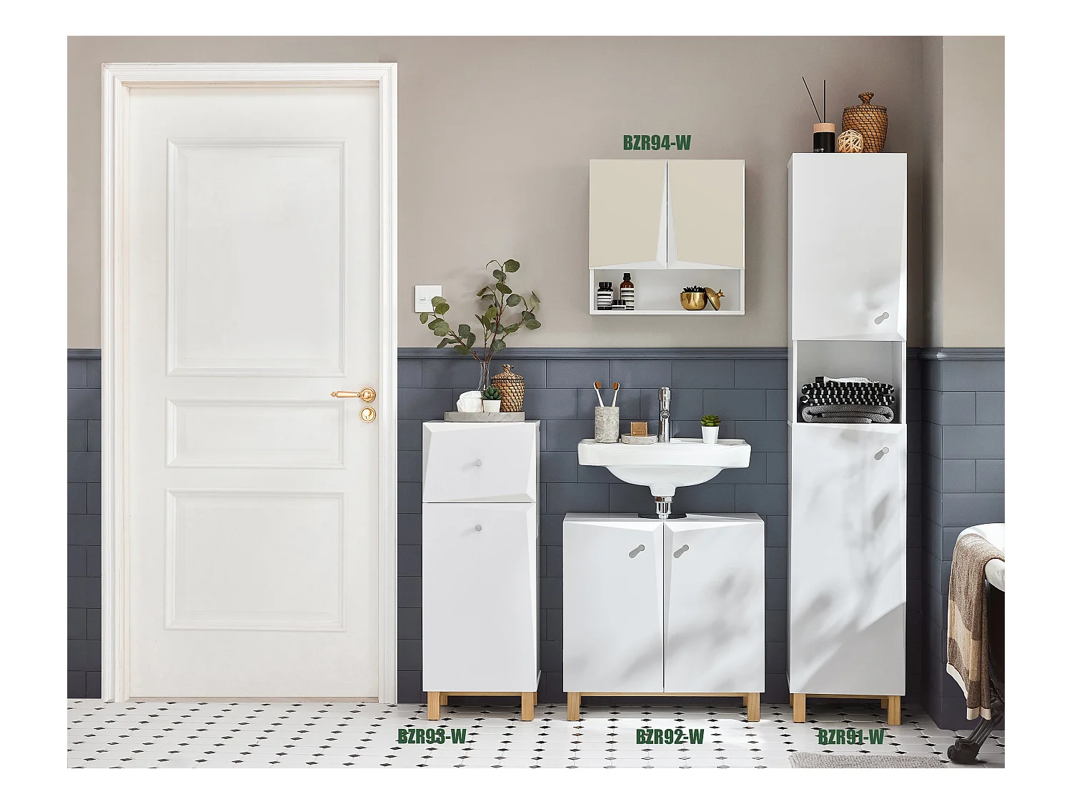 Szafka Łazienkowa pod umywalkę BZR92-W