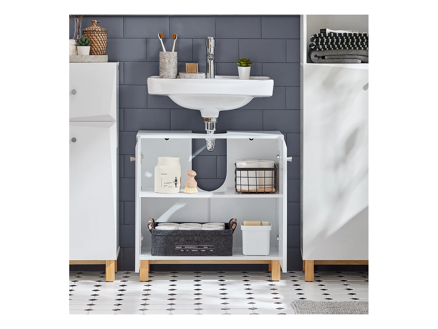 Szafka Łazienkowa pod umywalkę BZR92-W