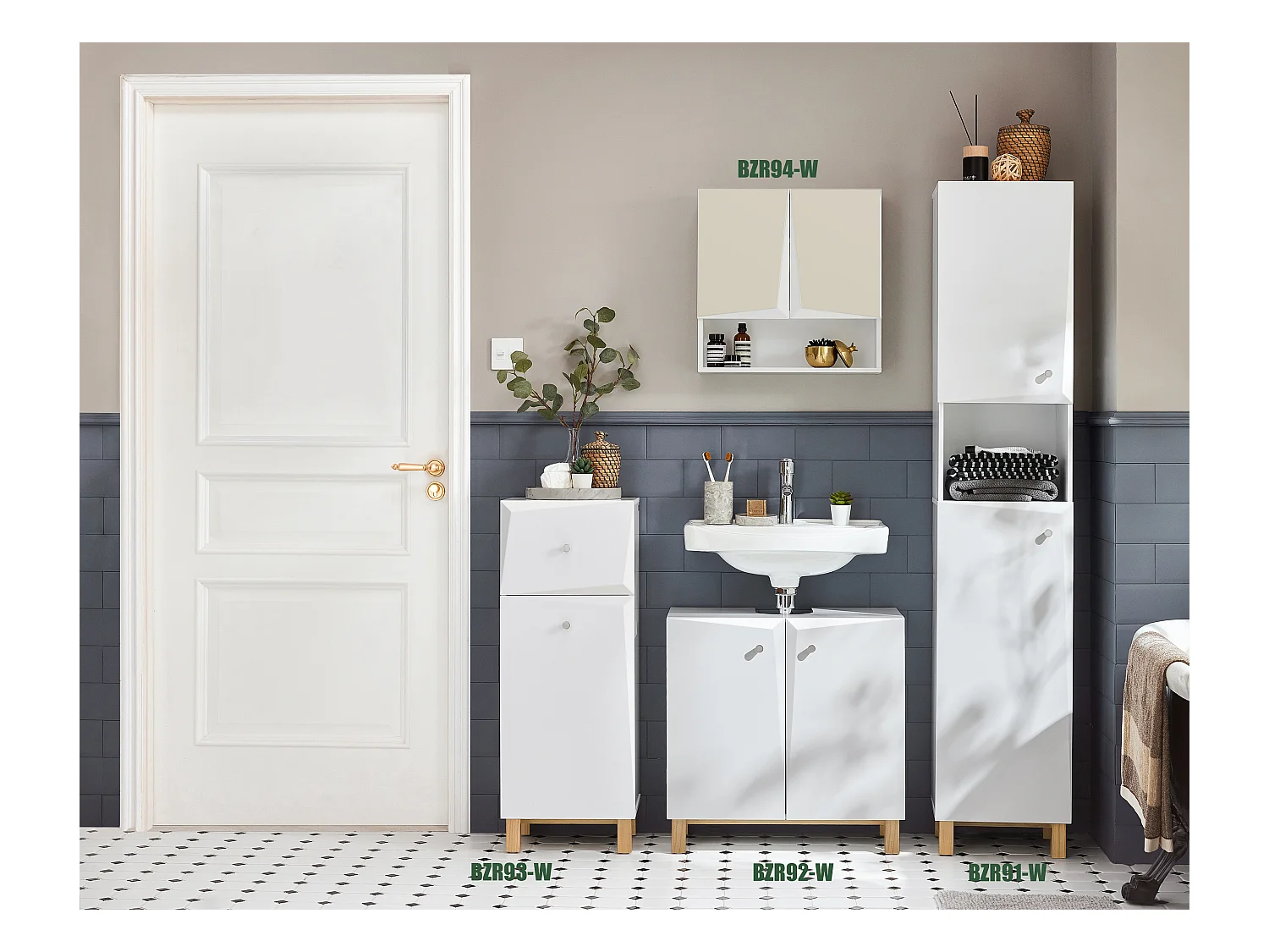 Szafka Łazienkowa pod umywalkę BZR92-W