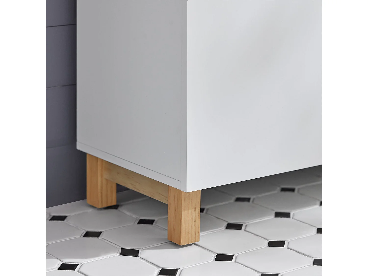 Meuble Sous Lavabo, Meuble Sous Évier, Meuble Sous Vasque Avec 2 Portes, Blanc, BZr92-w