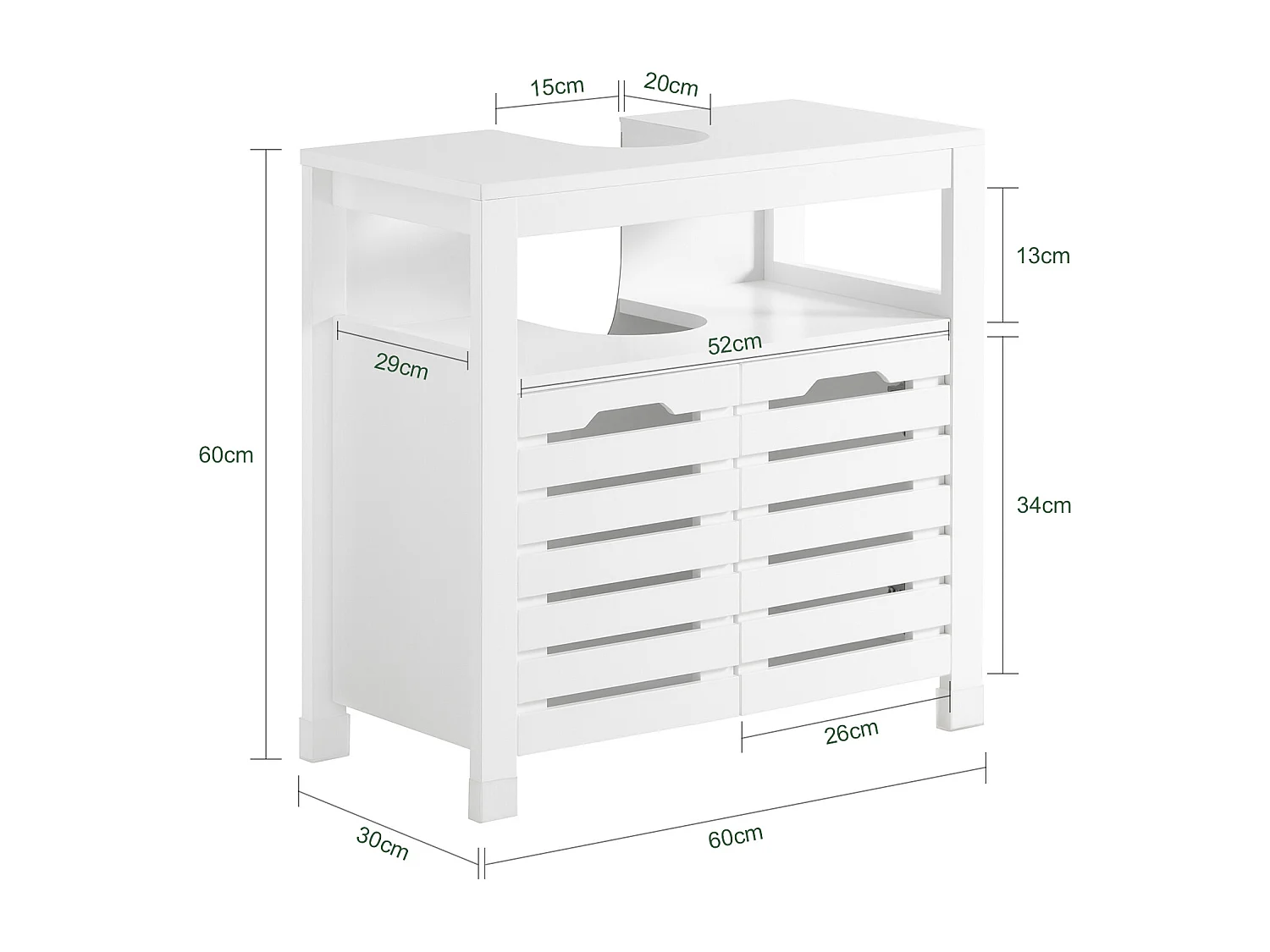 Meuble Sous-lavabo, Meuble Sur Pieds De Salle De Bain, Meuble Sous-vasque, BZr58-w