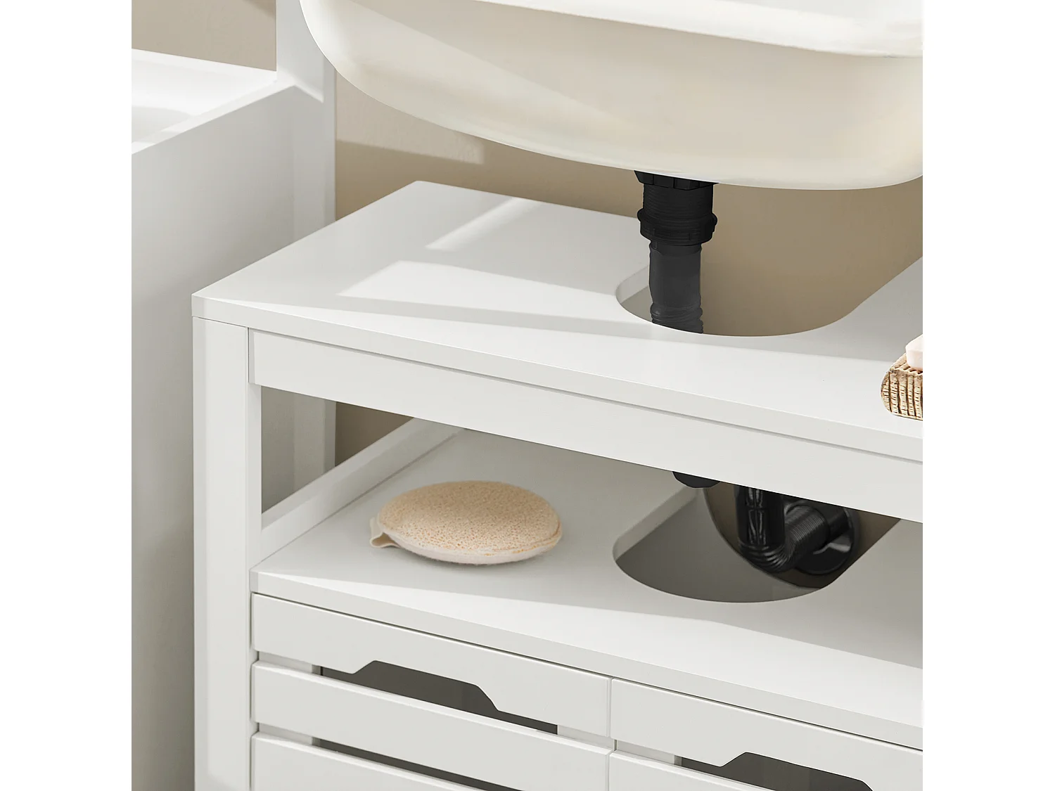 Meuble Sous-lavabo, Meuble Sur Pieds De Salle De Bain, Meuble Sous-vasque, BZr58-w