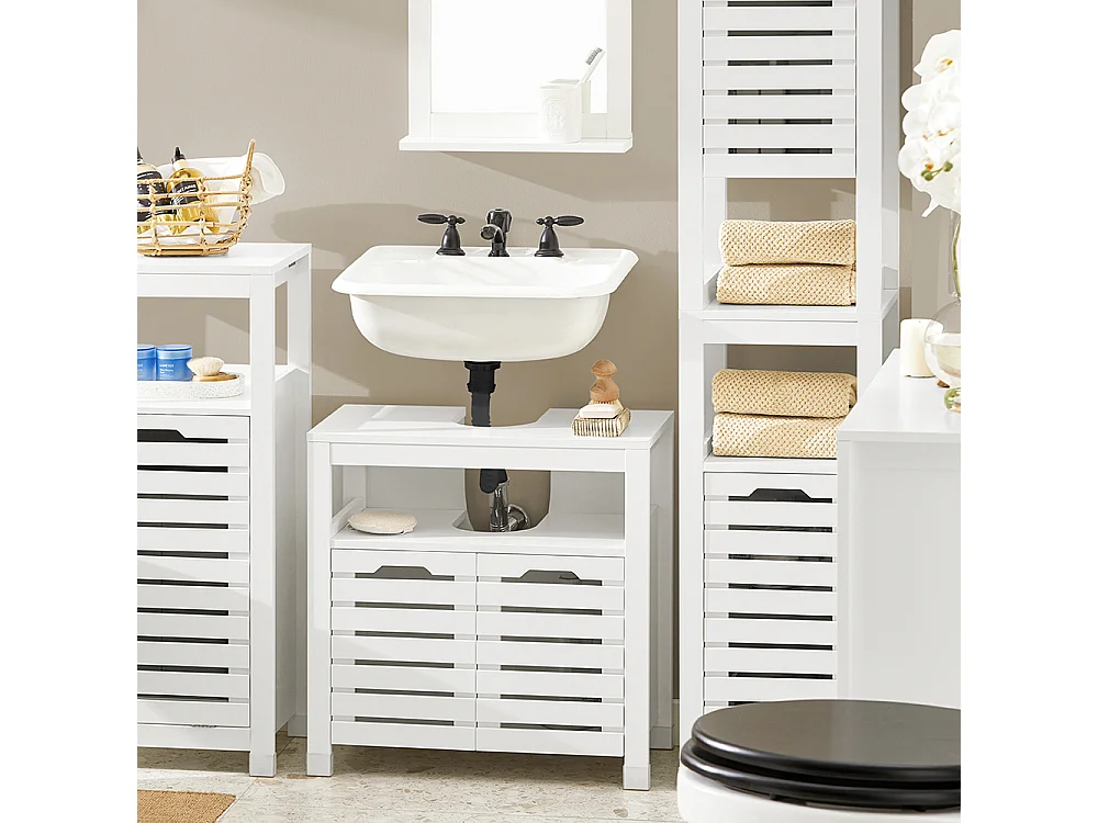 Meuble Sous-lavabo, Meuble Sur Pieds De Salle De Bain, Meuble Sous-vasque, BZr58-w