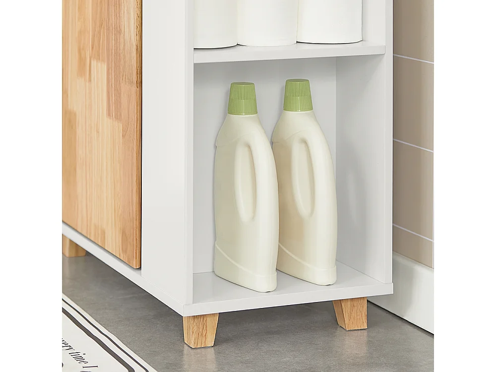 Meuble Sous Lavabo Placard De Rangement Avec Porte Et 2 Compartiments Latéral, BZr75-w