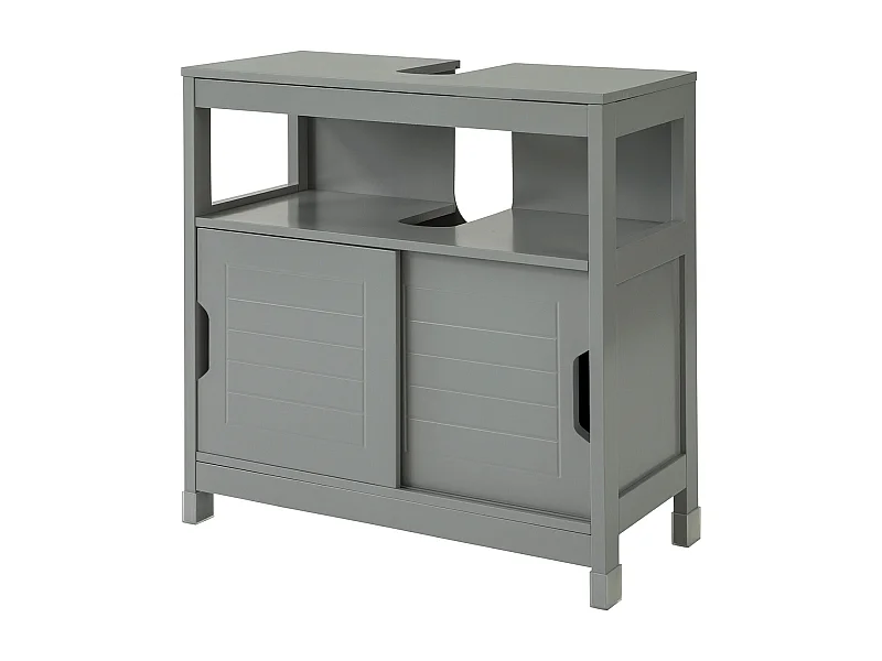 Mueble para Debajo del Lavabo Armario de Baño de Suelo 1 Estante y 2 Puertas Correderas 60 x 30 x 61 cm FRG128-SG SoBuy ES