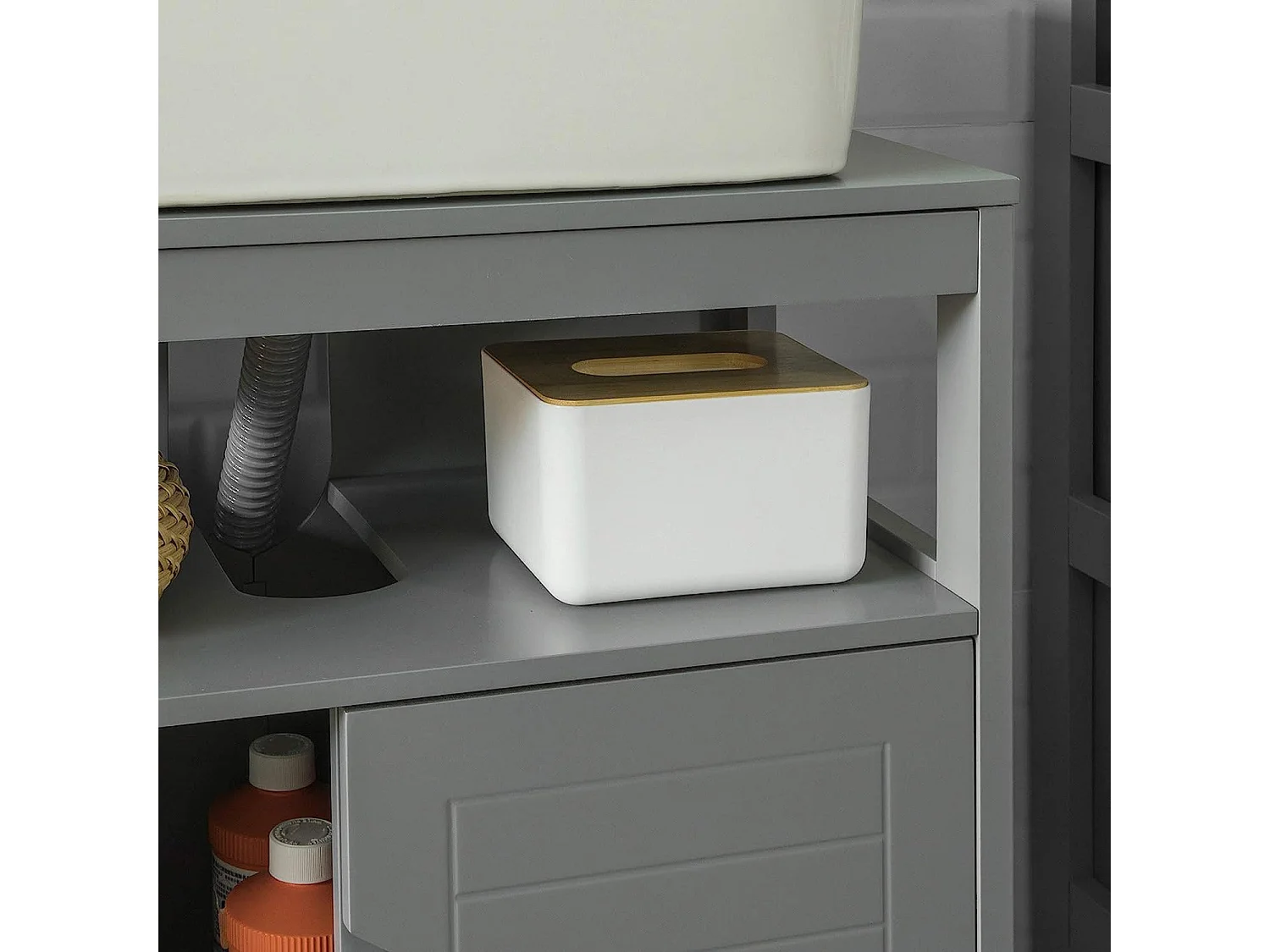 Waschbeckenunterschrank FRG128-SG 60 x 60 x 31 cm Grau