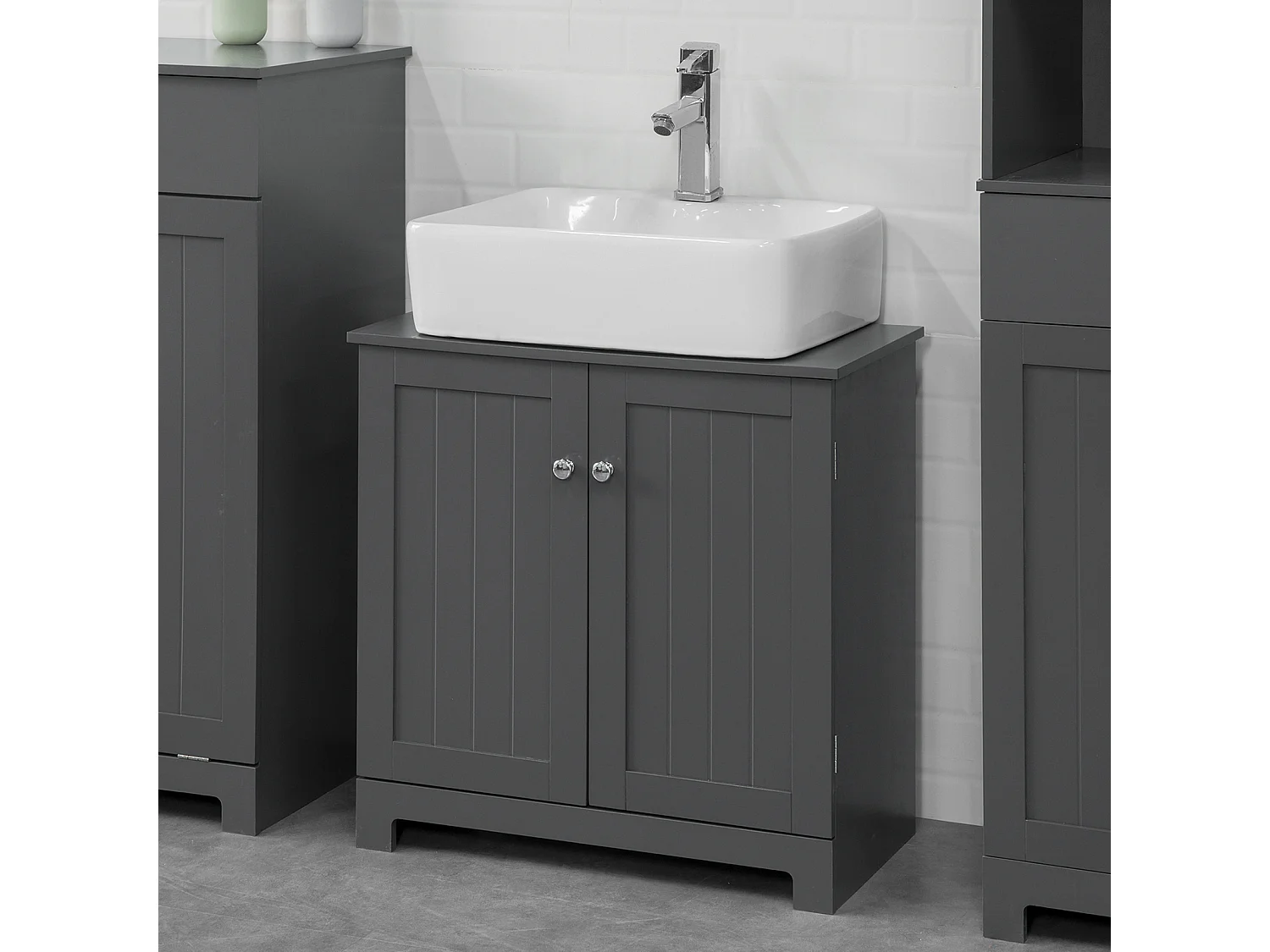 Waschbeckenunterschrank BZR18-DG 60 x 60 x 30 cm Grau