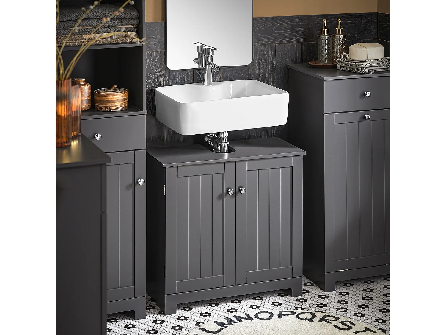 Waschbeckenunterschrank BZR18-DG 60 x 60 x 30 cm Grau