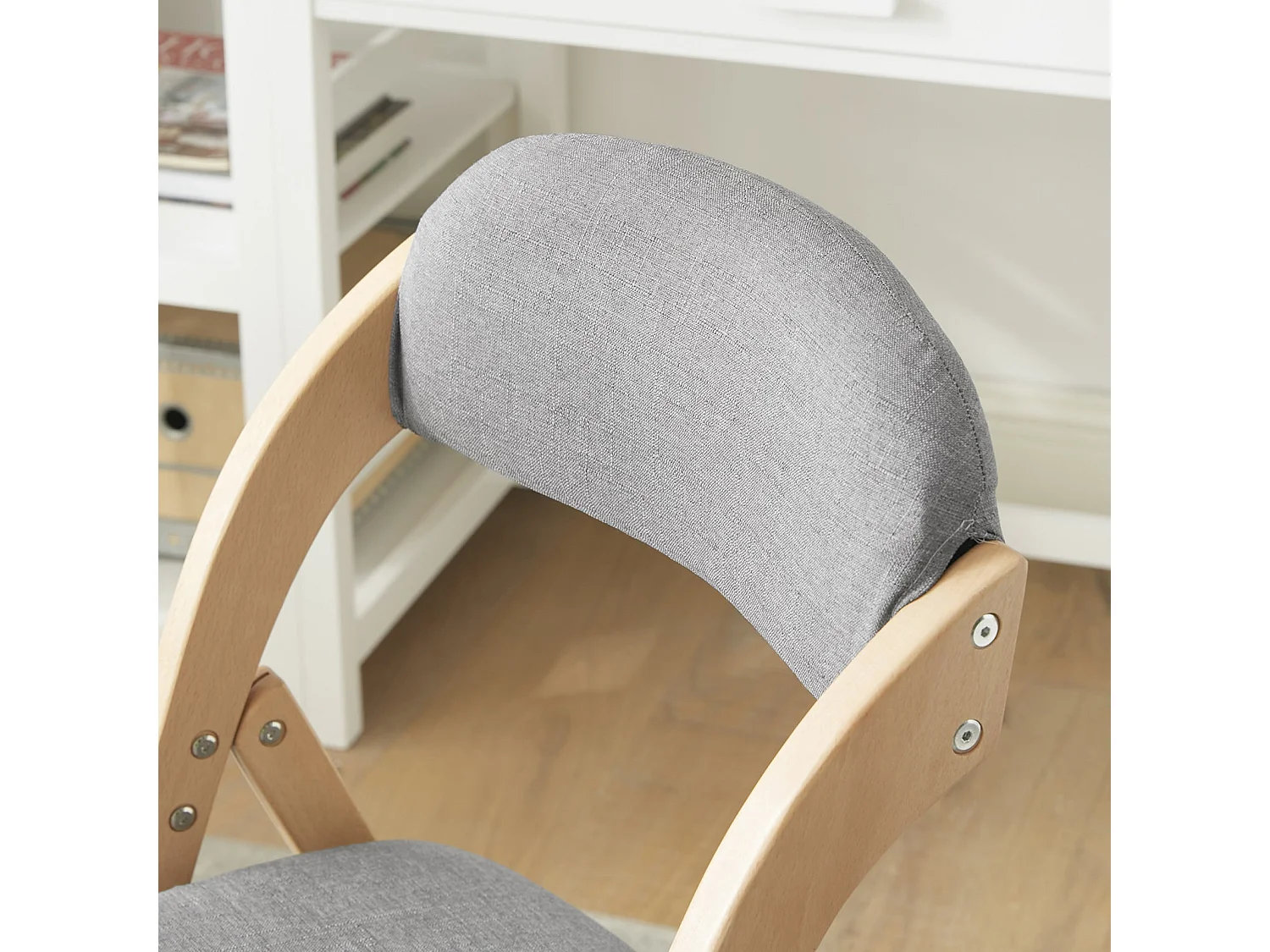 SoBuy Houten klapstoel met gestoffeerde zitting en rugleuning Fauteuil voor keuken, kantoor, enz. - 47 x 57 x 79 cm, FST92-N