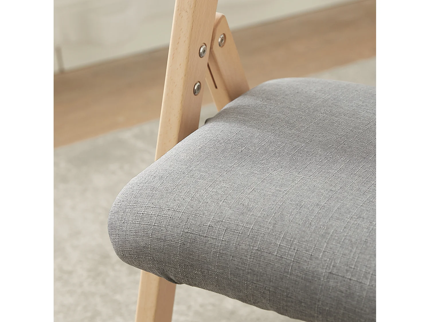 SoBuy FST92-N Chaise Pliante en Bois avec Assise et Dossier Rembourrés Fauteuil Chaise pour Cuisine, Bureau, etc.