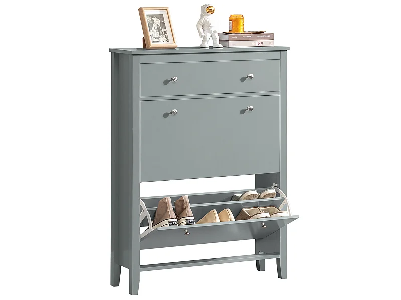 Schuhschrank FSR89-HG 80 x 108 x 25 cm Grau