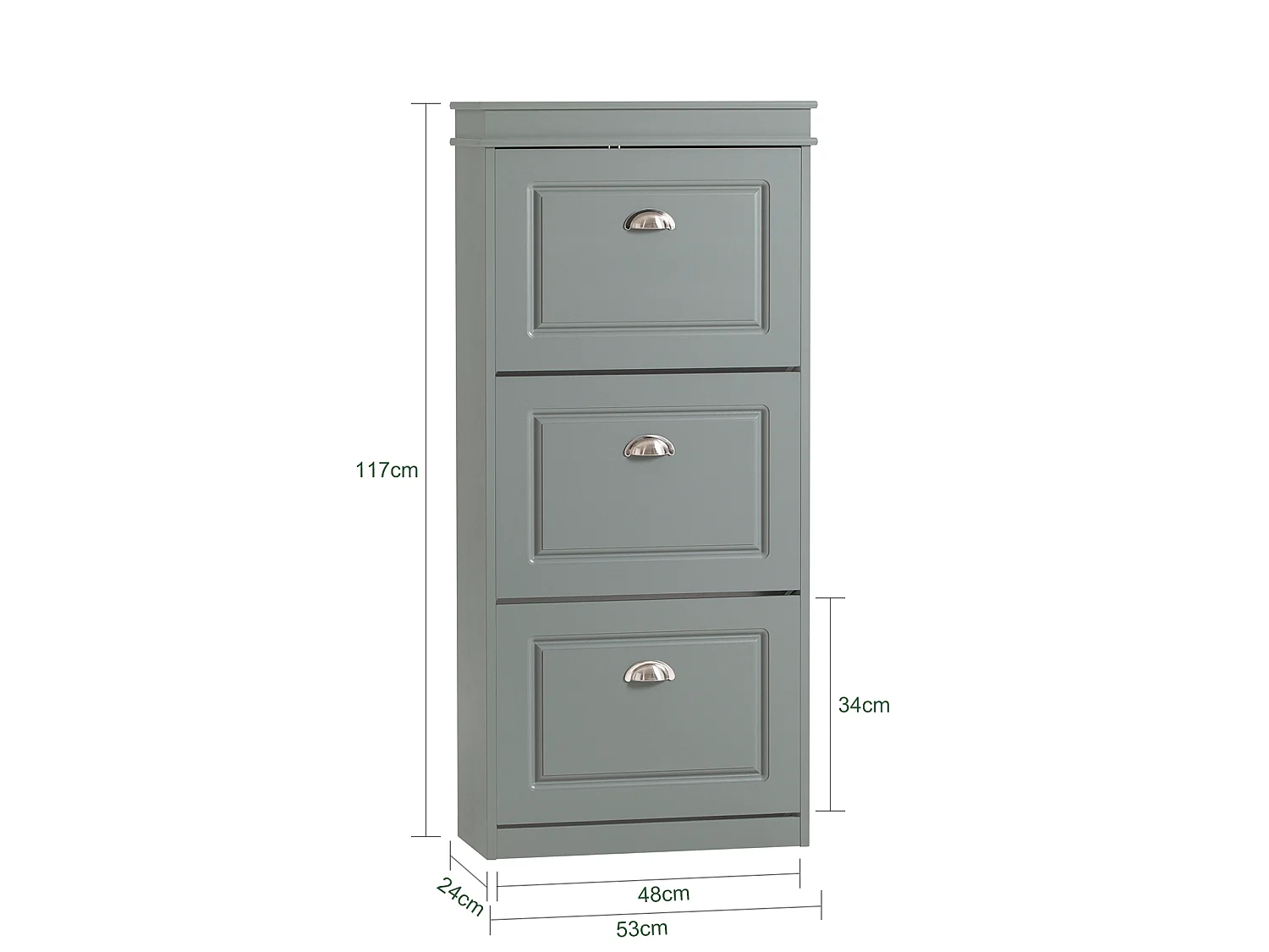 SoBuy FSR94-HG Schoenenrek met 3 vouwdeuren, smal schoenenrek, organizer voor schoenen