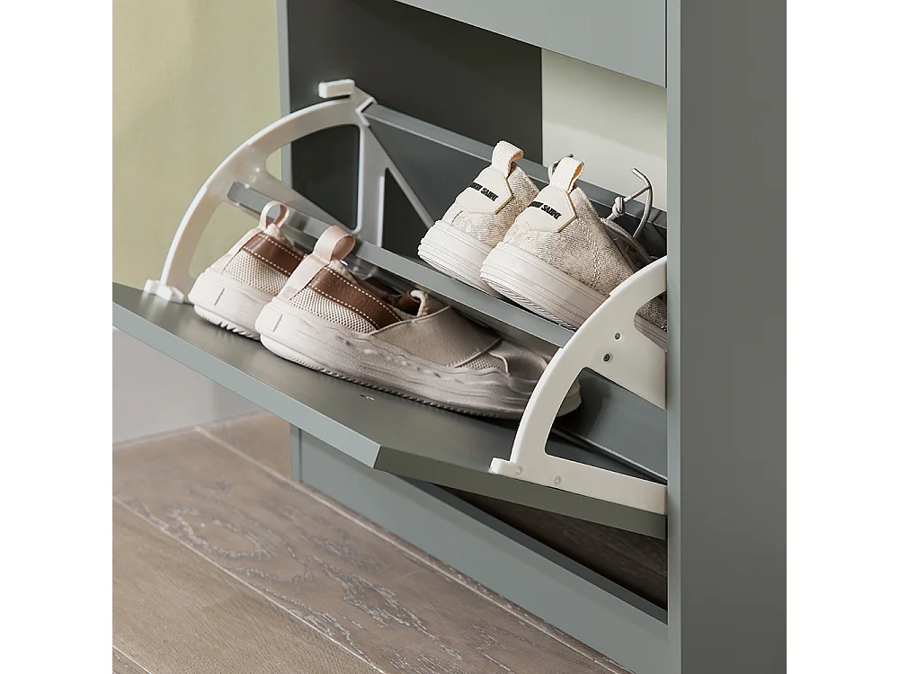 SoBuy FSR94-HG Schoenenrek met 3 vouwdeuren, smal schoenenrek, organizer voor schoenen