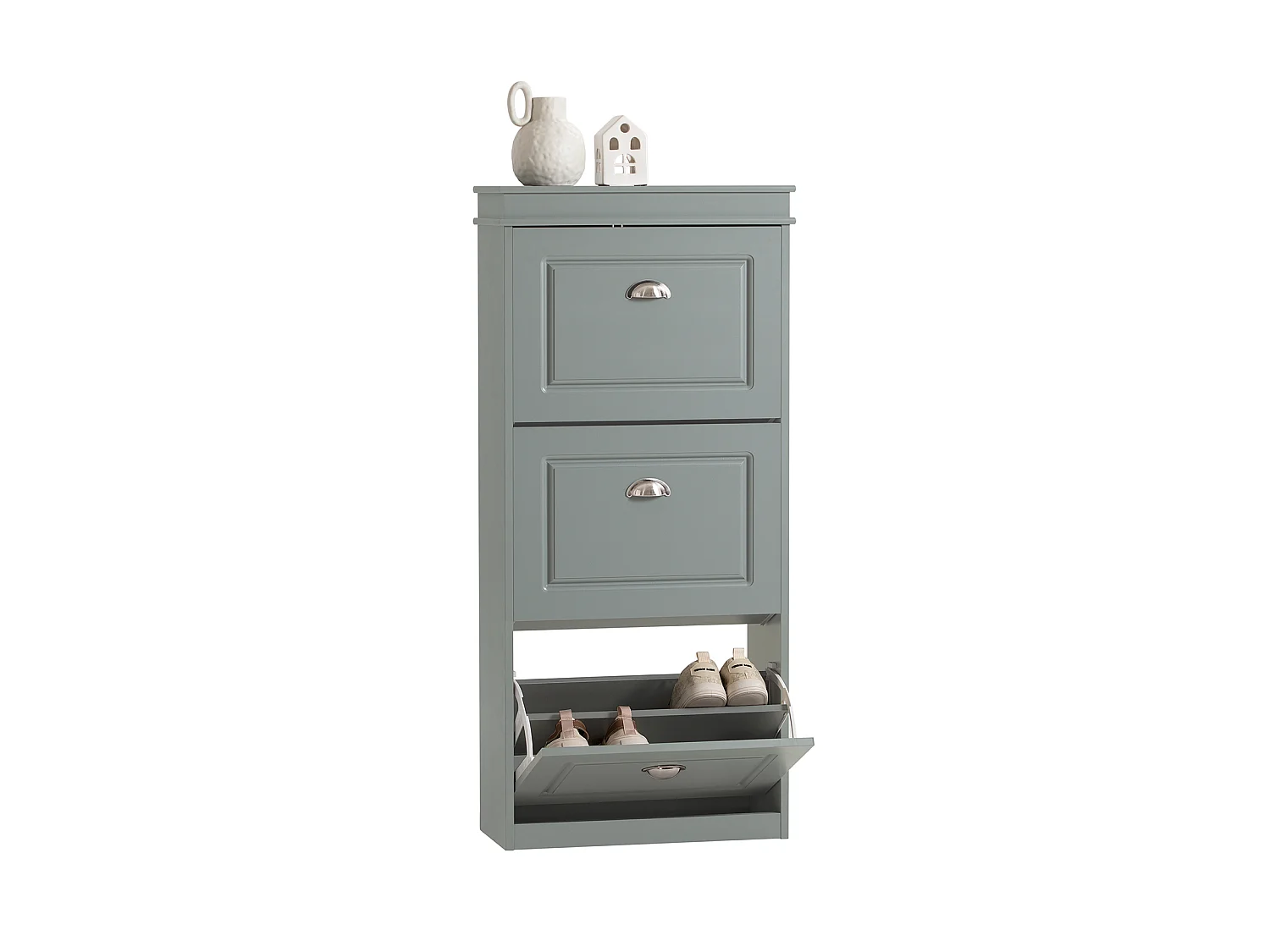 Meuble De Rangement À Chaussures Armoire À Chaussures Commode À Chaussures 3 Abattants, Fsr94-hg