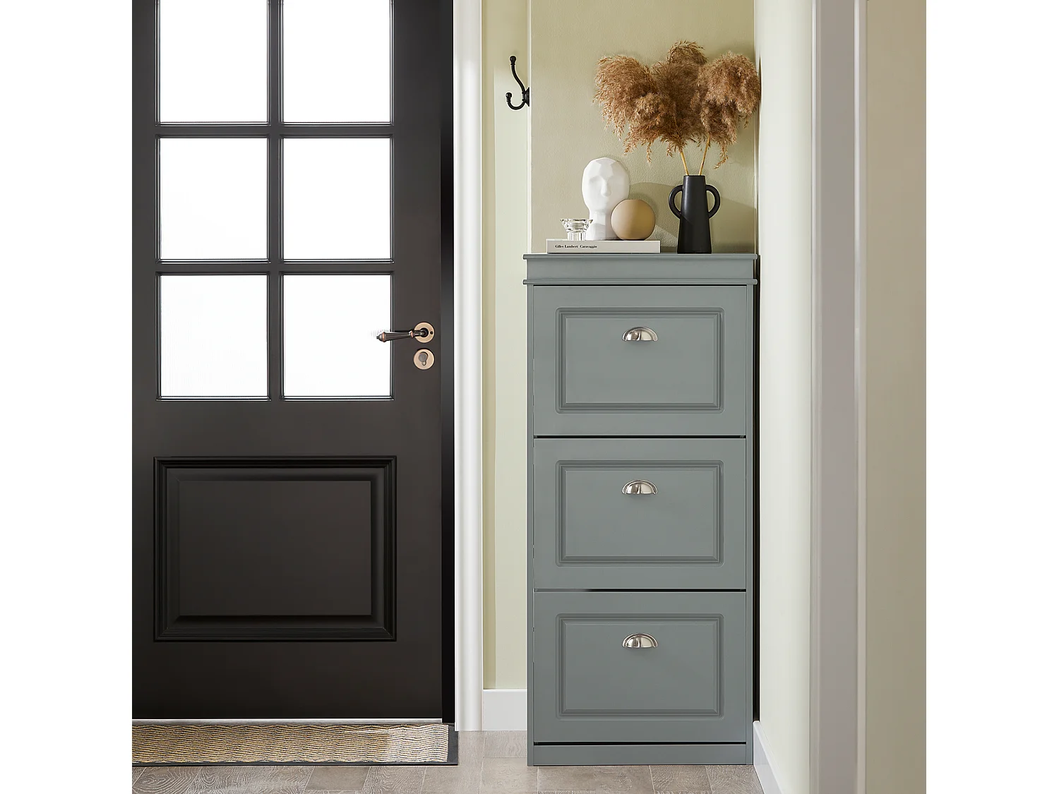 Meuble De Rangement À Chaussures Armoire À Chaussures Commode À Chaussures 3 Abattants, Fsr94-hg