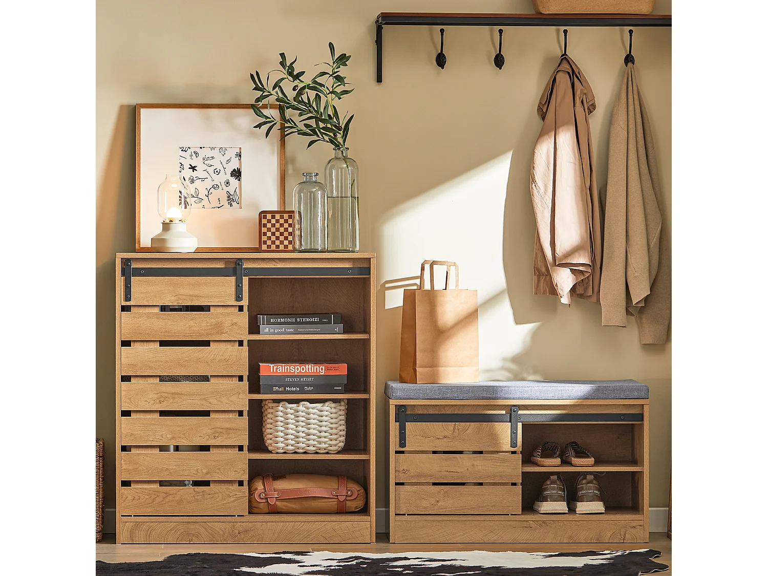 Schuhschrank FSB65-N 80 x 89 x 35 cm Braun