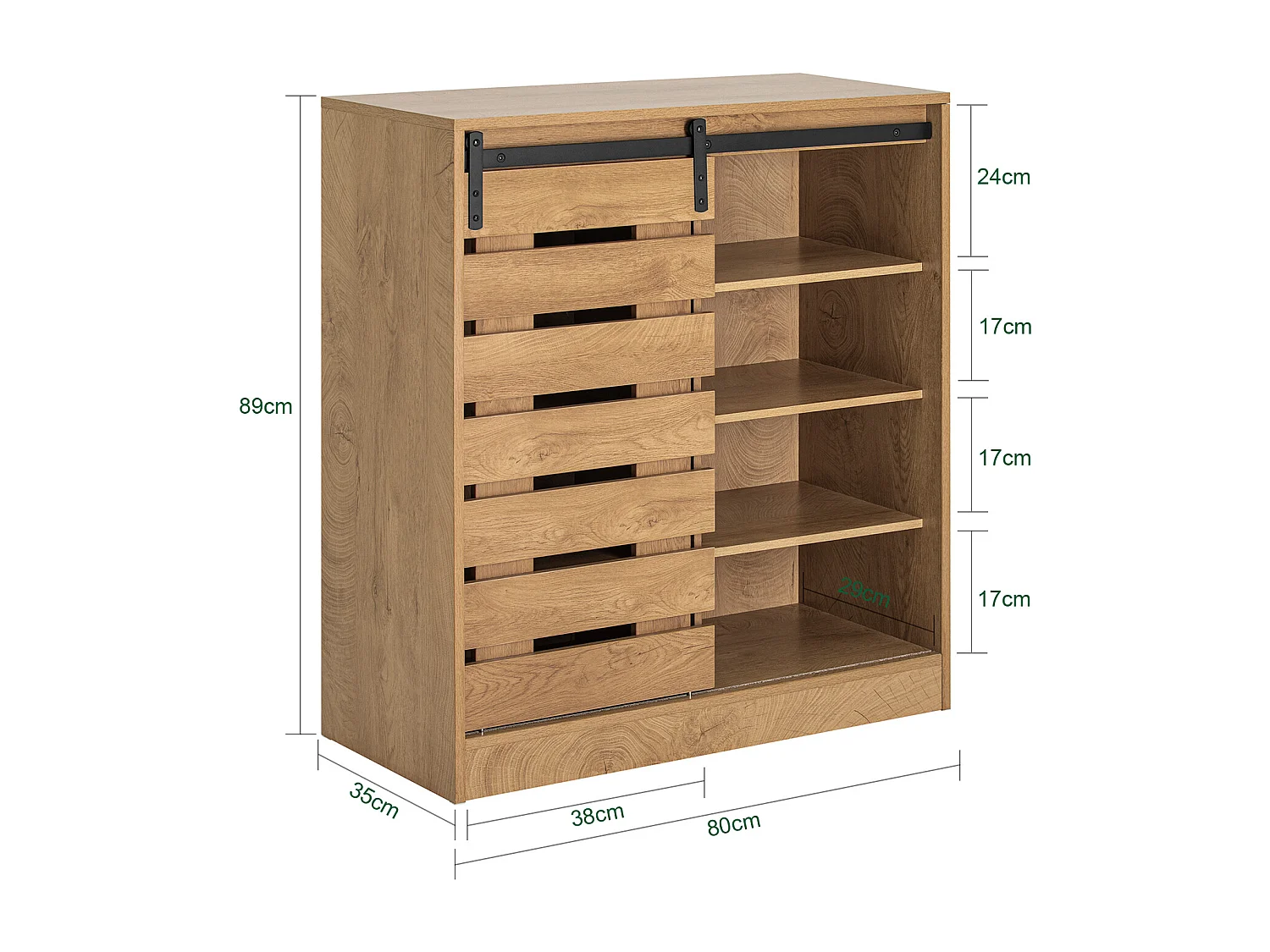 Schuhschrank FSB65-N 80 x 89 x 35 cm Braun