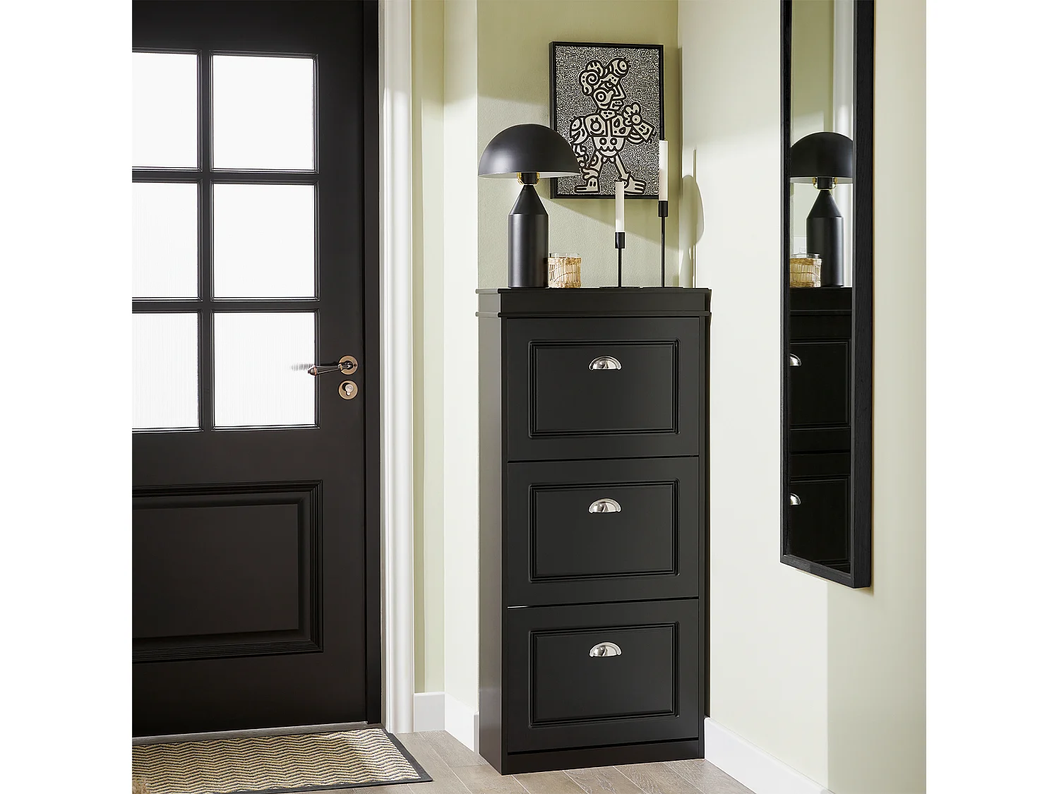 Schuhschrank FSR94-SCH 53 x 117 x 24 cm Schwarz