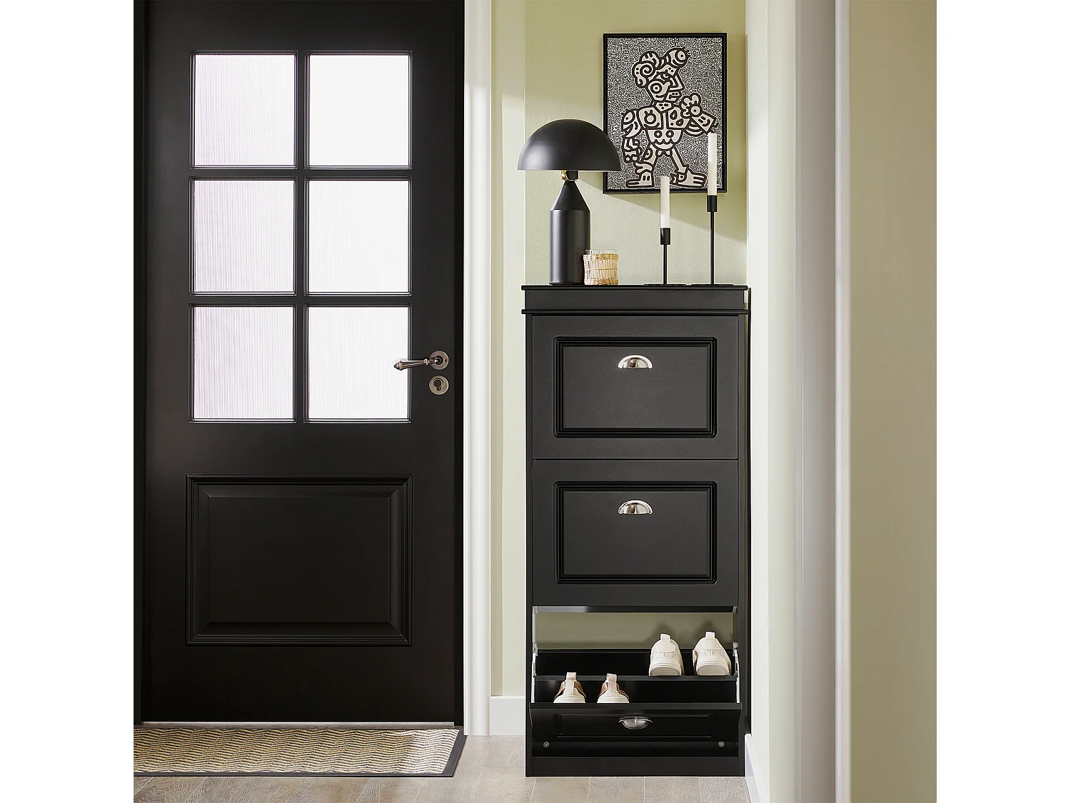 Schuhschrank FSR94-SCH 53 x 117 x 24 cm Schwarz