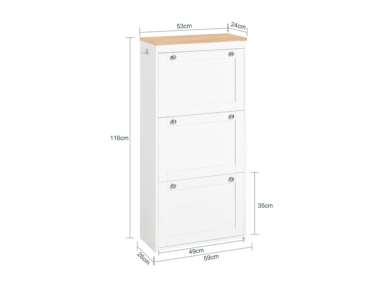Schuhschrank FSR144-WN 59 x 116 x 26 cm Weiß
