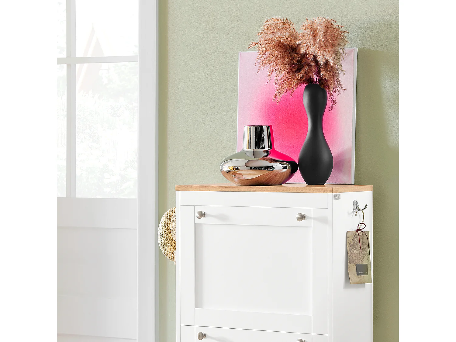 Meuble à Chaussures à 3 Abattants Meuble de Rangement à Chaussures Armoire à Chaussures, FSR144-WN