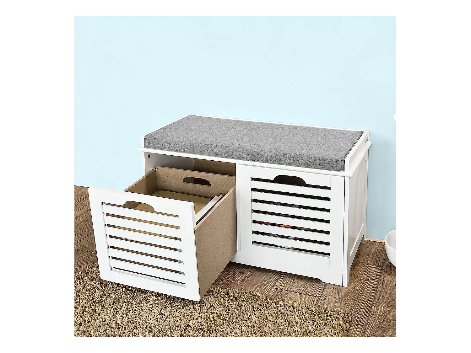 Sitzbank FSR23-K-W 71 x 43 x 34 cm Weiß