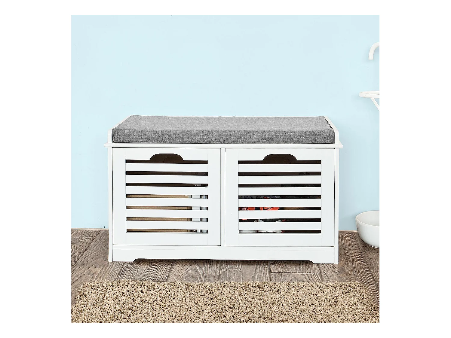 Sitzbank FSR23-K-W 71 x 43 x 34 cm Weiß