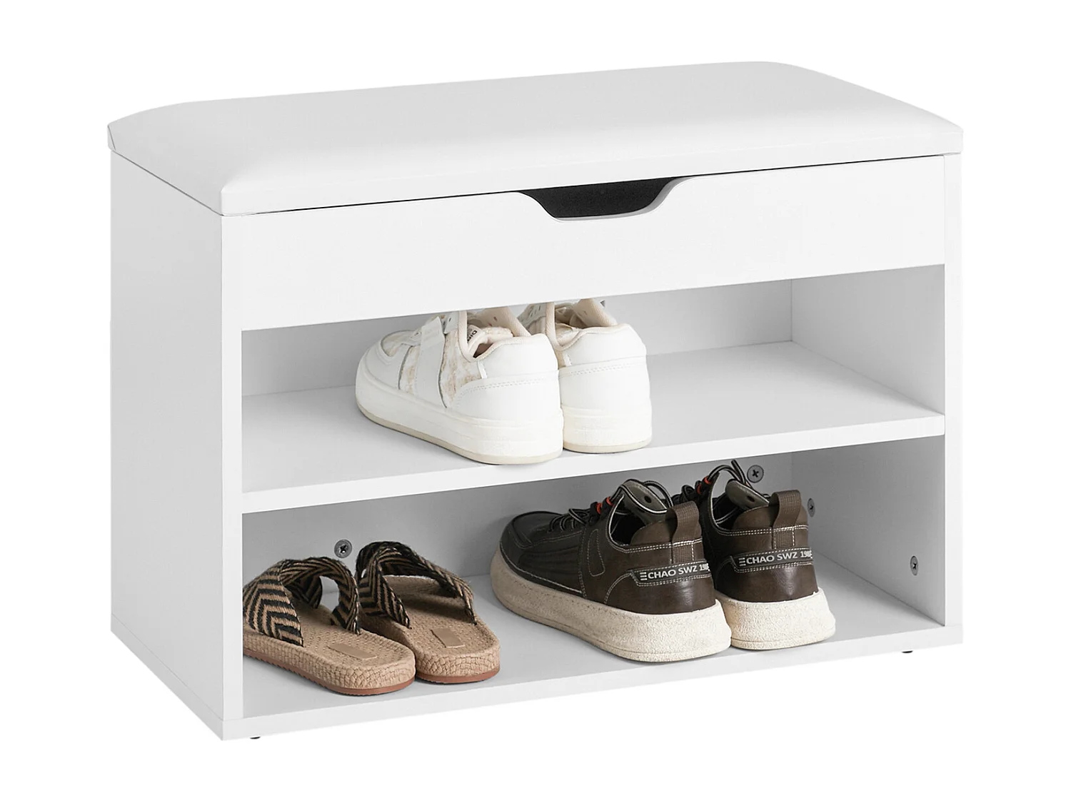 Armario Zapatero, Taburete, Puff Caja, Banco, Estantería para Zapatos ,Chifonier, Blanco,FSR25-W SoBuy ES