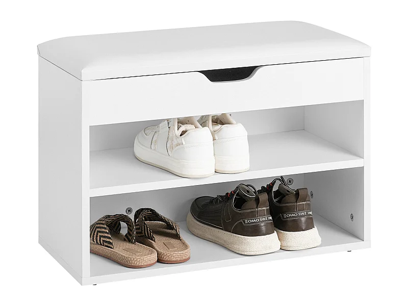 Armario Zapatero, Taburete, Puff Caja, Banco, Estantería para Zapatos ,Chifonier, Blanco,FSR25-W SoBuy ES